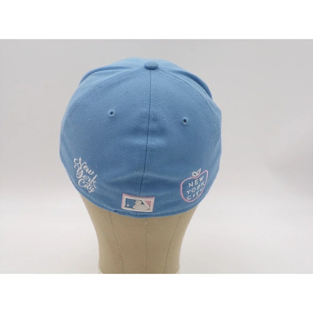 New Era 59FIFTY New York Yankees Hat Blue Pink 1996 World Series Fitted 7 3/8